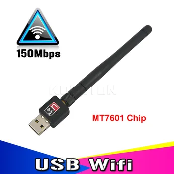 Kebidu MT7601 150Mbps USB Wifi Adapter Brezžična Omrežna Kartica Z Antena 2dBi za DVB-T2 konzole Freesat V7S Super V8