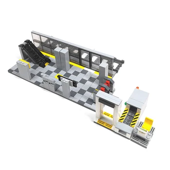 Mestnega Prometa Scene Postaji Podzemne železnice Združljiv Z LEGO MOC gradniki Varnosti Inšpekcijskega Postopka Platformo Opeke Kompleti