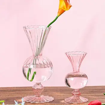 1PC Jasno, Steklena Vaza Pregleden Dekorativni Cvet Rastlin Steklenico Pot DIY Okraski Za Šopke Poročno Darilo Naselje