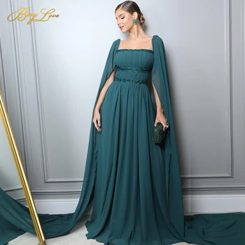 Elegantne Ženske Večerno Obleko z Jakno Šifon A-Line Prom Obleke 2023 A-Line Pleat Dolgo Stranka Obleko Formalne Priložnosti Obleke