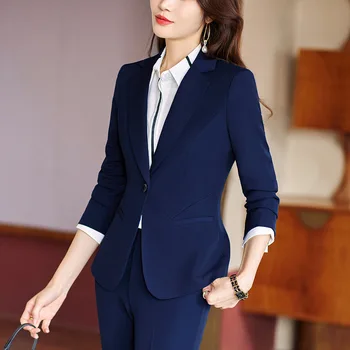 Formalno Enotnih Modelov Pantsuits z Hlače in Jakne, Plašč Poslovnih Delovne Obleke Nosijo Profesionalni Ženske Urad Blazerji Set