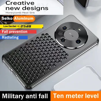 Za Huawei Mate 60Pro Primeru Kovine Titana, Aluminija zlitine Iz Votlih Odvajanje Toplote Shockproof Ultra-tanek Zaščitni Primeru Telefon