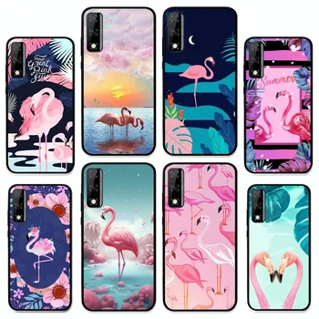 Roza Rdeče Flamingo Primeru Telefon Za Huawei Y9 6 7 5 Prime Uživajte 7s 7 8 Plus 7a 9e 9plus 8E Lite Psmart Lupini
