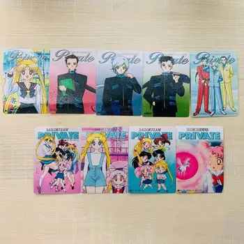 9Pcs/set Jaza, ki Sailor Moon Chibiusa Kaiou Michiru Meiou Setsuna Anime Igra Lik Classic Series Zbirka Kartico Igrača Darilo