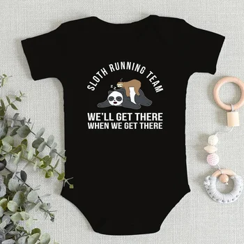 Lenivec Leži na Panda Tiskanje Baby Bodysuit 100% Bombaž Novorojenčka Telo Bebe Jumpsuit Risanka Eno-Kos Leni Lenivec Dojenčka Romper