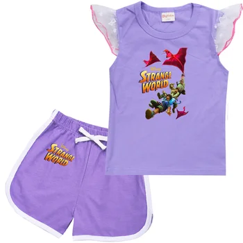 Disney Čudnem Svetu Risanka Oblačila Baby Fantje Poletnih Oblačil T-majica+hlače Baby Dekleta Športna Oblačila Določa