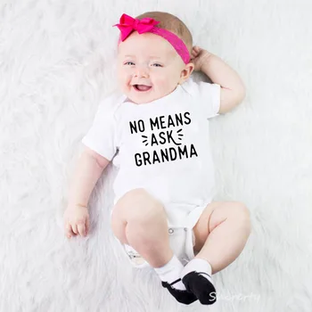 Nikakor Ne Vpraša Babica Dojenček Fant Dekle Oblačila Kratek Rokav Novorojenega Dojenčka Baby Igralne Obleke Jumpsuit Bombaž Otroška Moda Onesie