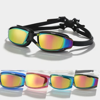 Nove Poklicne Odraslih HD Plavalna Očala Electroplate Nepremočljiva Plavati UV Protection Anti-Fog Nastavljiv Plavati Očala Unisex