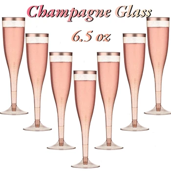 30Pcs 6.5 OZ Plastičnih Kozarcev za Šampanjec za Mimosa Bar Enkratno uporabo Kozarcev Vina Poroko in Tuš Stranke Valentinovo Dobave