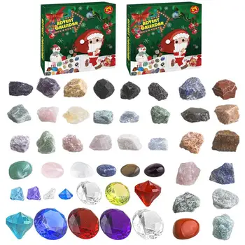 Adventni Koledar 2023 24PCS Igrače Koledarjev Advent Odštevanje Do Božiča Učenje Igrače Rock Zbiranje Naravne Mineralne Božič