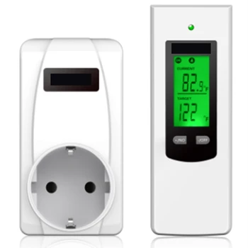Temperatura Brezžični Termostat za Ogrevanje Vtičnico In Daljinski upravljalnik Bela EU Plug