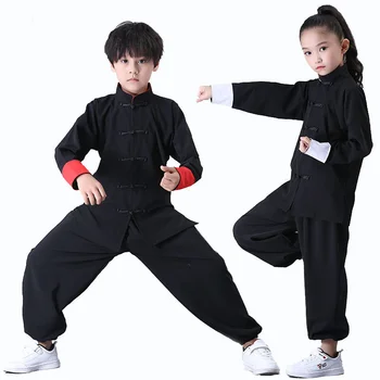 Fantje In Dekleta' Otroci ' s Kung Fu Oblačila Tradicionalna Oblačila borilnih veščin Oblačila Vrh Dolge Hlače Nastavite Tai Chi Oblačila