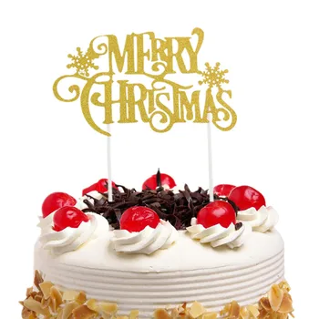 Vesel Božič Torta Pokrivalo Zastav Santa Claus Srečno Novo Leto, Rojstni dan Rdeče Cupcake Zastav svate Baby Tuš Peko DIY Nova