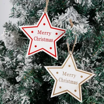 Nova Božič Lesa Obrti Pet opozoril Star Božično Drevo Obesek Božično Dekoracijo Doma Star Pismo, Obesek