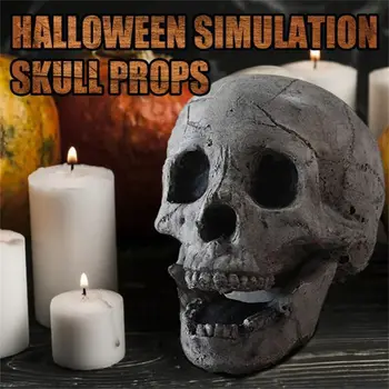 Strašno Skull Fire Jamo Halloween Dekoracijo Simulacije Lobanje Rekviziti Orror Keramični Kamin Gorenje Štedilnik BBQ Party Dekoracijo