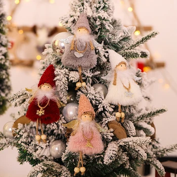 Božični Okrasek, Plišastih Angel S Krili Drevo Obesek DIY Visi Doma Dekoracijo