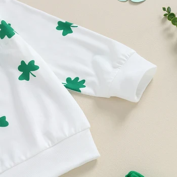 Za malčke Baby Dekle St Patrick Dan s Obleko Jesen Pomlad Majica Hlače Nastavite Dolg Rokav Zelena Priložnostne Jesen Zima Obleko