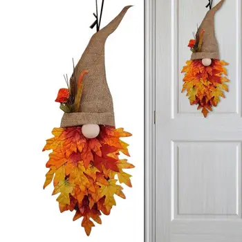 Gnome Javor Venec Barve-Spreminjanje Jeseni Garland Z Umetno Javor Listi Halloween Dekoracijo Izdelkov Za Dvorišču Kmetije