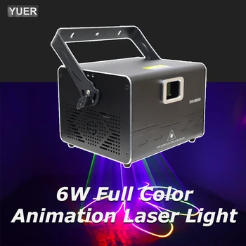 NOVI Plesni ILDA 6W RGB Laser Light Animacija Žarek Optičnega Fazi Laserski Projektor DJ Disco Bar Club Stranka Ples, Poroka Učinek Kažejo