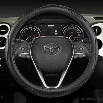 Pravega Usnja Avto Volan Pokrov 15 cm/38 cm Za Toyota Camry Corolla Lunj Fortuner Yaris CHR Vios Prius Alphard