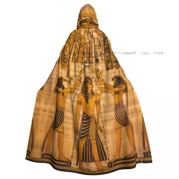 Čarovnica Plašč Papirusu Starega Papirja Egipt Tiskanja Halloween Cosplay Kostum Unisex Odraslih Plašč Retro Starosti Cape