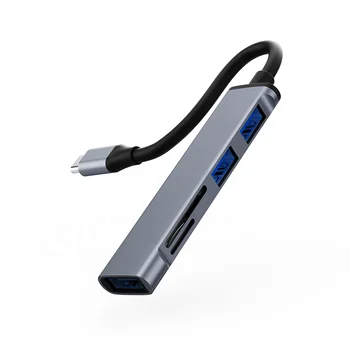 Aluminij Zlitine 5 v 1 USB C Vozlišče Tipa C, da SD TF Card Reader USB 3.0 Hub Adapter za MacBook Pro Prenosni računalnik