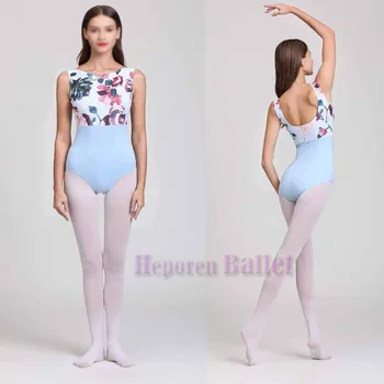 Visoko kakovost Cvetlični Vzorec, Visoko Hip Balet Obleka, Profesionalne Plesne Osnovno Usposabljanje Jumpsuit, Antenski Joga hlačne Nogavice