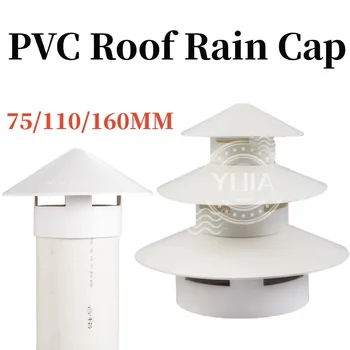 PVC Strešna Zraka Vent Rešetka Okrogla Streho Dežja Skp Cevi Nepremočljiva Dimnik Klobuk Kritje za Steno in Strop Prezračevanje Izpušni Sistem