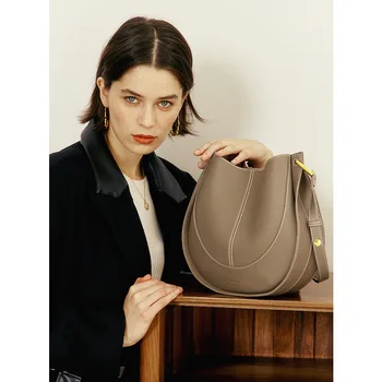 Novo Usnje messenger bag luksuzni design žensk ramo torbe modni trend ženske vedro vreča