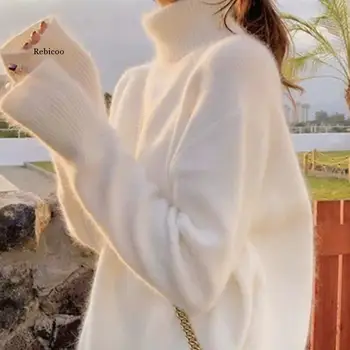 Pozimi priložnostne kašmir oversize debel Pulover puloverji Ženske 2021 ohlapen Pulover ženski Pulover z Dolgimi Rokavi