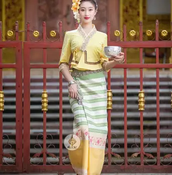 Tajski Slog Oblačenja Natakar Rrestaurant Delovne Obleke Žensk Pomlad Enotna