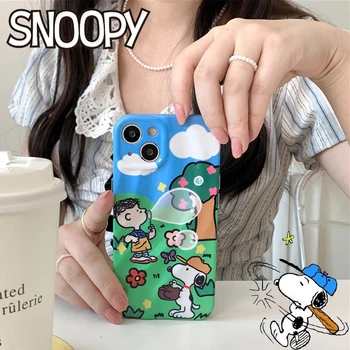 Srčkan Snoopy Risanka Primeru Telefon za IPhone 11 12 13 14 Pro Max Promax Kawaii Visoke Kakovosti Shockproof Mehko Kritje Darilo za Prijatelje