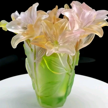 Steklene vaze debelo poceni oblikovanje po meri steklenici MODRA art steklo cvet steklenico