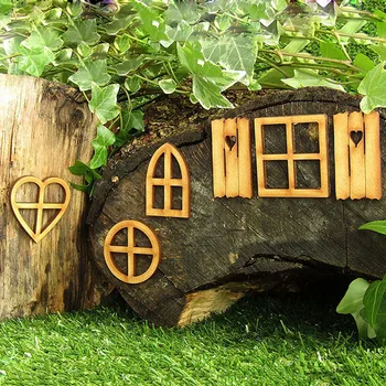 Lesene Miniaturni Pravljice, Elf Vrata Letnik Dekoracijo Lutke Vrt Obrti, Mikro Krajine Lesa Ornament