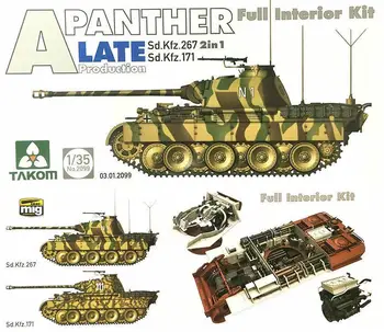 TAKOM 1/35 2099 Panther Ausf.A (SdKfz.171) Pozno Proizvodnja [Full Notranje Zadeve Kit]