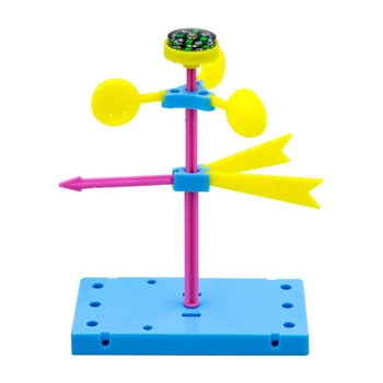1Set DIY Plastičnih Veter Krilne Model Ročno Hitrost Vetra Anemometer za Merjenje Igrača za Otroke, Fizika Preizkus Supp