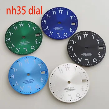 28.5 mm NH35 izbiranje Watch izbiranje arabski izbiranje Ice blue Svetal klic, ki je Primerna za NH35 nh36 gibanje watch dodatki