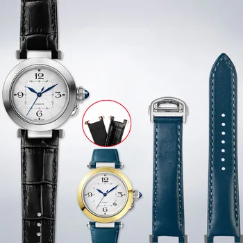 Usnjena zapestnica za Cartier Pasha PASHA serije WSPA0013/0012 W2PA0014 hitro sprostitev usnje watch trak 19*12 mm watchband verige