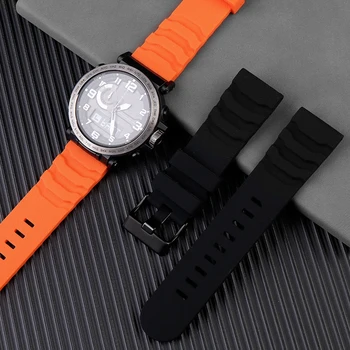 Visoka kakovost Fluor kavčuk Watch trak za CASIO FHBN-600/650Y 5571 PRW-6600Y/ YB serije Športnih Watch Pribor Band 24 mm