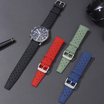 Dihanje Gume Watchband Moda Hitro Sprostitev jermenčki 18 mm 20 mm 22 mm Silikonski Tropic Nepremočljiva Smartwatch Trak