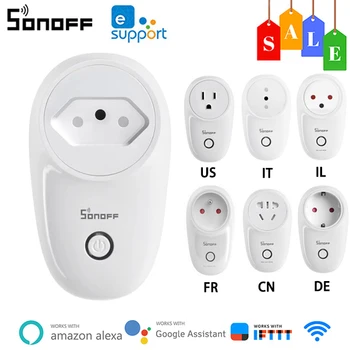 SONOFF S26 R2 WiFi Smart Vtičnice 16A WiFi Plug Pravi Časovnik Pametno Vtičnico eWelink Daljinski upravljalnik je Združljiv Z Alexa googlova Domača stran
