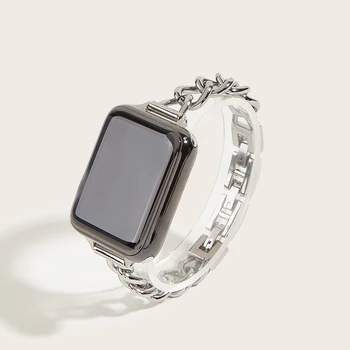 Slim iz Nerjavečega Jekla, Trak za Apple Watch 6 8 Mp 7 Band 45 mm 38/41mm za Apple Watch Series3 4 5 40 mm Trak Pasu Zapestnica Pasu