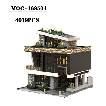 Gradnik MOC-168504 Street View Moderno Arhitekturo Apartma Model 1420PCS Odraslih in Otrok Rojstni dan, Božič Igrače Darilo