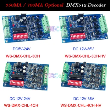 5V 12V 24V 36V Konstantnim tokom 3CH 4CH DMX512 dekoder 350MA/700MA DMX Dimmer RGB RGBW LED Krmilnik Za Luči LED,Trakovi,Žarnice