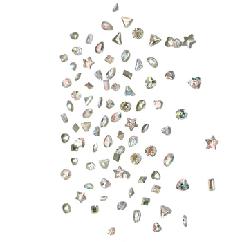 Kristalno steklo Art Okras Diamond 3D Nasveti Ornament Svetleči Obesek Okraski za Manikiranje Opremo