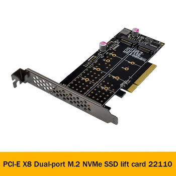 PCI-E X8 Dual Channel M. 2 Nvme Povečanje M. 2 M KLJUČ Nvme SSD ssd Pogoni Širitev Kartico