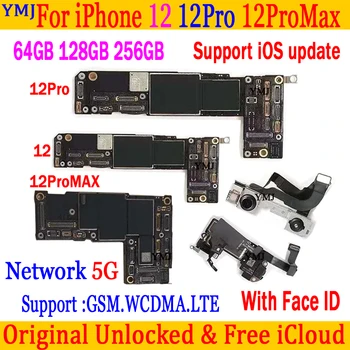 Matično ploščo Za iPhone 12 Pro max Mainboard Z / Brez Obraza ID System Update Podporo 4G LTE 5G Omrežja, Logika odbor Preizkušen
