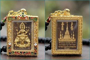 Jugovzhodna Azija Tajska Tempelj Učinkovita talisman varno, srečno, štiri, s katerimi se soočajo Buda Ganesh Bog, Buda kartico Obesek Amulet