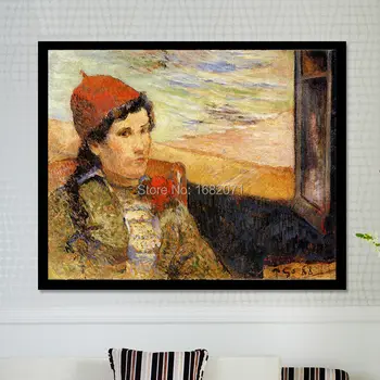 Odlično Znanje Izvajalca Razmnoževanje Ročno poslikano Paul Gauguin Umetnine, Mlada Ženska Na Okno Oljno sliko