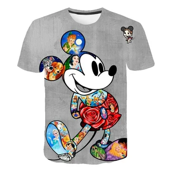 Mickey Mouse T srajce 3D Tiskanje Fantje T-shirt Poletje Priložnostne Kratek Rokav Mickey Vrhovi Otroci Smešno Svoboden O-vratu Fantje Otrok Oblačila